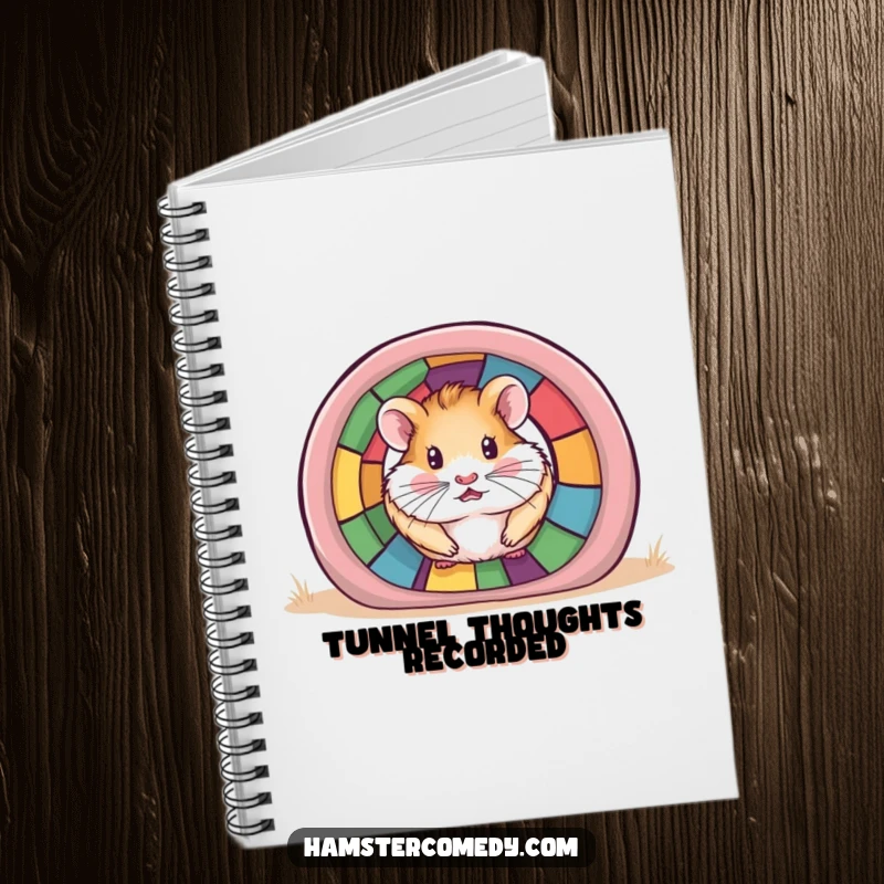 Funny Hamster Tunnel Notebook with a hamster theme, ideal for jotting down curious ideas and thoughts.