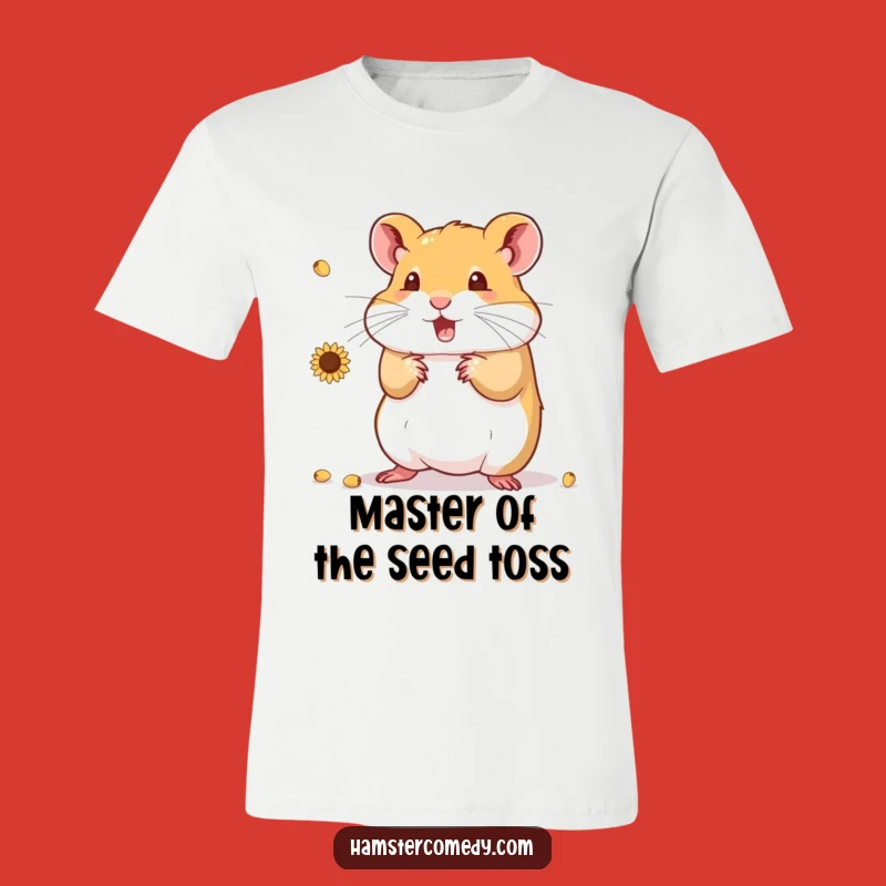 Funny Hamster T-Shirt: Adorable Juggling Seeds Graphic Tee for Humor Lovers