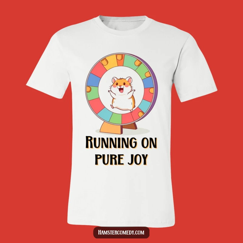 Funny Hamster Wheel T-Shirt: Wear Your Excitement with Colorful Runner Humor