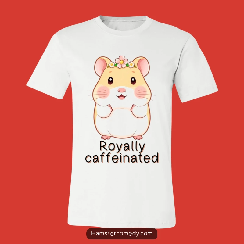 Funny Kawaii Hamster Flower Crown Tee - Cute Royal Amigurumi Shirt, Gift