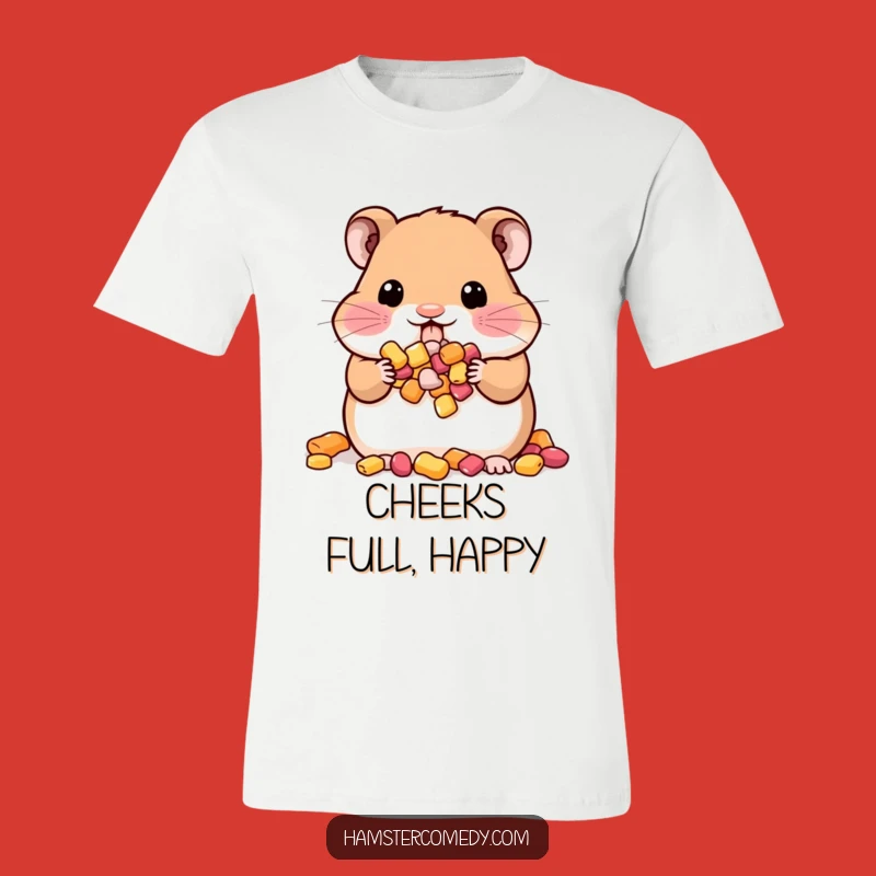 Funny Kawaii Hamster T-Shirt: Snack Stuffer Delight, Hilarious Gift for Treat Lovers!