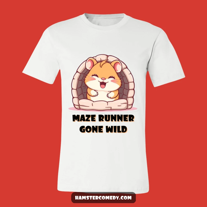 Funny Giggling Hamster T-Shirt: Cute Maze Escape Humor Tee Gift