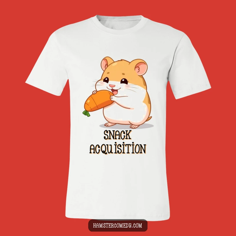 Funny Determined Hamster Carrot Tee - Joyful Pet Action T-Shirt Gift
