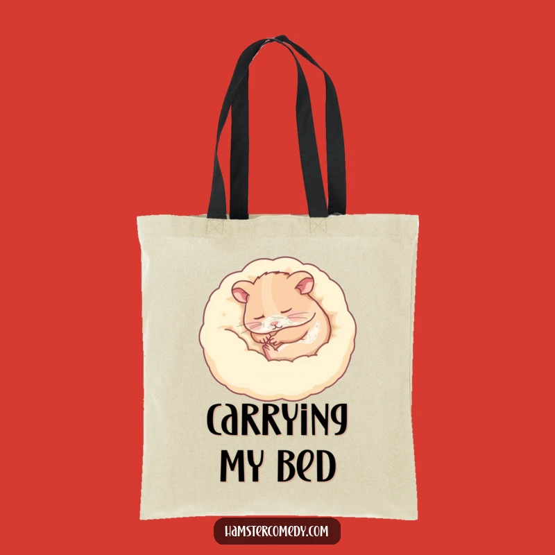 Funny Sleeping Hamster Cozy Tote Bag - Peaceful Pet Accessory Gift