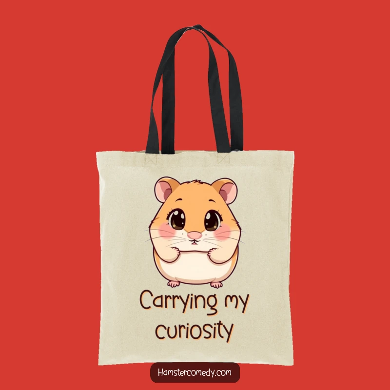 Funny Kawaii Hamster Sniffing Tote Bag: Adventure Carry-All Gift