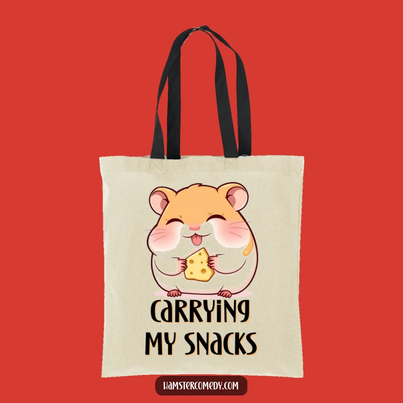 Funny Hamster Cheese Tote Bag: Carry Your Snacks with Adorable Style