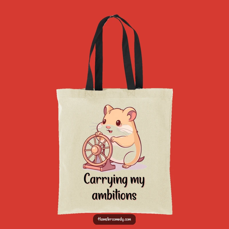 Funny Hamster Pushing Wheel Tote Bag: Carry Your Energy with Style
