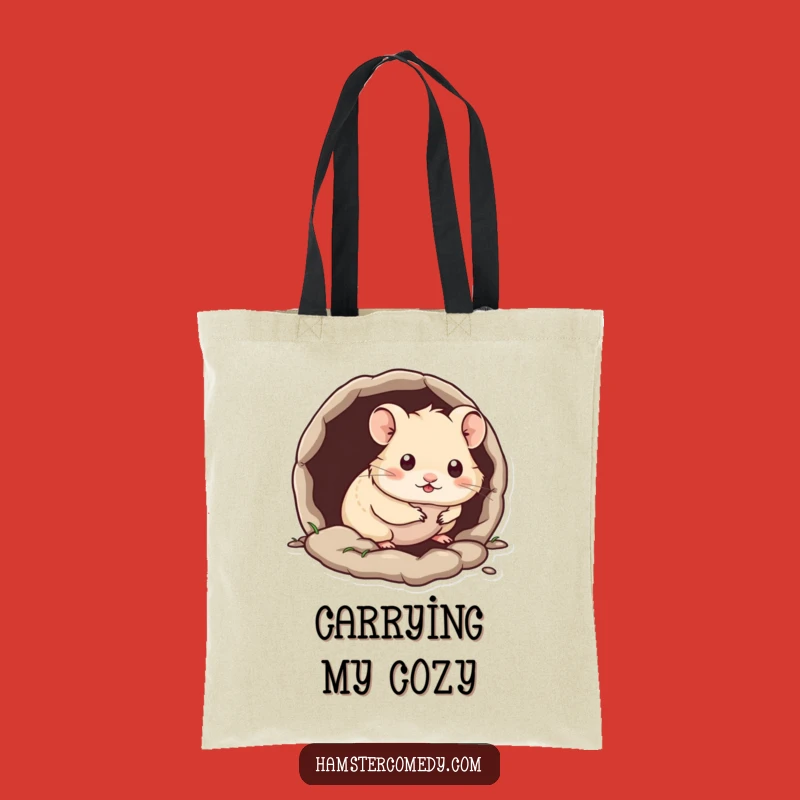 Funny Kawaii Hamster Tote Bag: Burrow Peek Style, a Practical Funny Gift