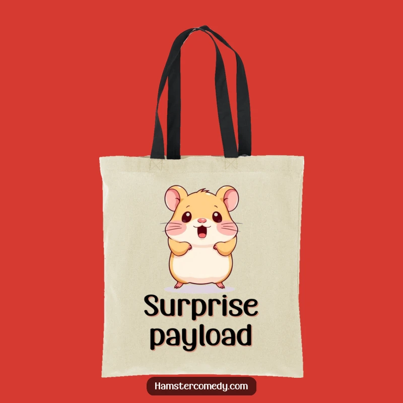 Funny Kawaii Hamster Tote Bag - Cute Surprised Hamster Carry-All, Perfect Humorous Gift