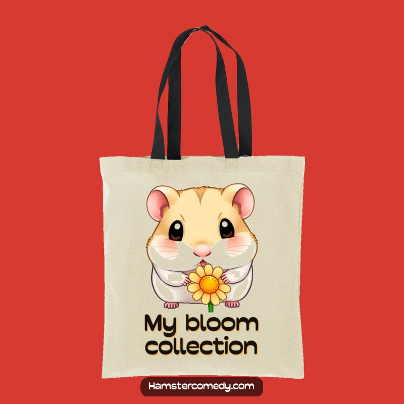 Funny Wide-Eyed Hamster Flower Tote Bag - Carry Your Curiosity in Style