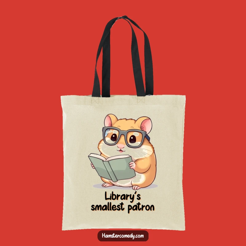 Funny Hamster Tote Bag: Bookworm Glasses, Stylish and Humorous Literary Gift