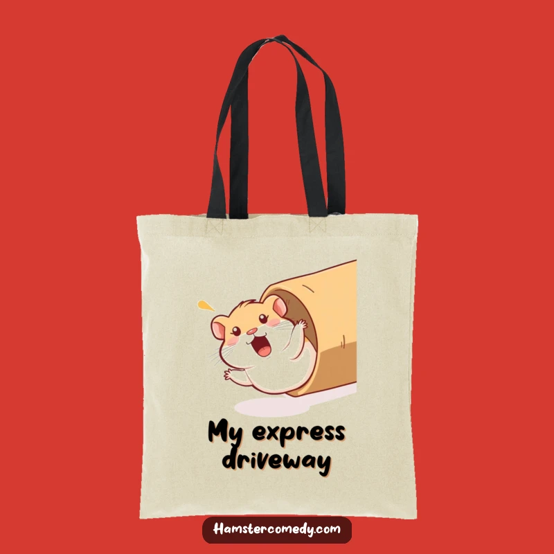 Funny Hamster Tote Bag: Comical Tube Slide, Spacious and Humorous Gift