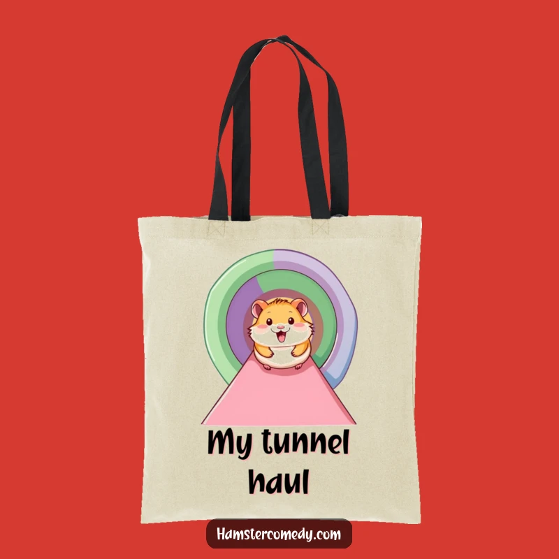 Funny Smiling Hamster Tunnel Tote Bag - Carry Your Fun in Style