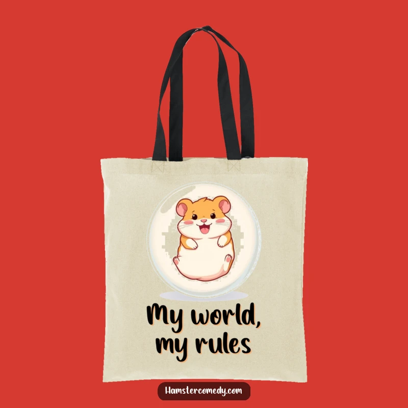 Funny Hamster Ball Roller Tote: Gleeful Rodent's Hilarious Fun Bag Gift