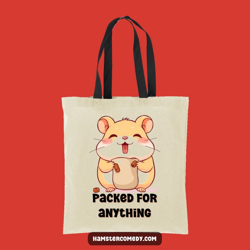 Funny Hamster Hoarding Tote Bag - Carry Your Snacks in Style!