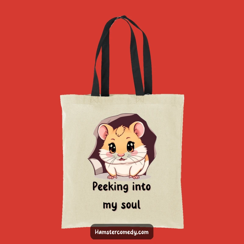 Funny Hamster Peeking Tote Bag: Carry Your Curiosity in Style