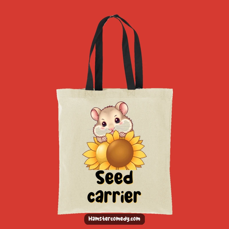 Funny Hamster Tote Bag - Hilarious Seed-Nibbling Design for Everyday Fun