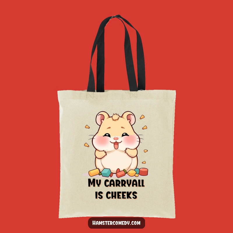 Stylish Funny Hamster Hoarder Tote Bag: Carry Your Treasures with Chubby Cheeks