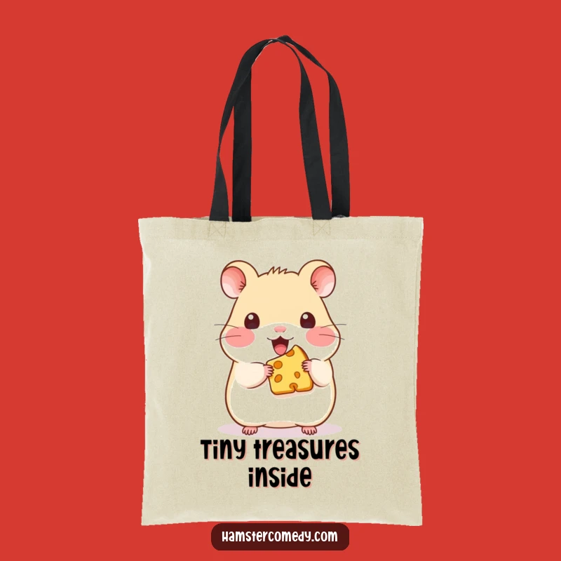 Funny Kawaii Hamster Cheese Tote Bag - Cute Hamster Carry-All, Perfect Humorous Gift